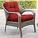 QILLOWAY Outdoor Seat/Back Chair Cushion Tufted Pillow, Spring/Summer Seasonal Replacement Cushions. (RED)