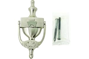 Exclusively Irish Door Knocker for Front Door Shamrock Brass Knocker Lucky Celtic Gift for Home 8'' (Satin Nickel)