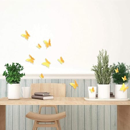 Walplus - Adhesivos 3D decorativos para pared, diseño de mariposas ...