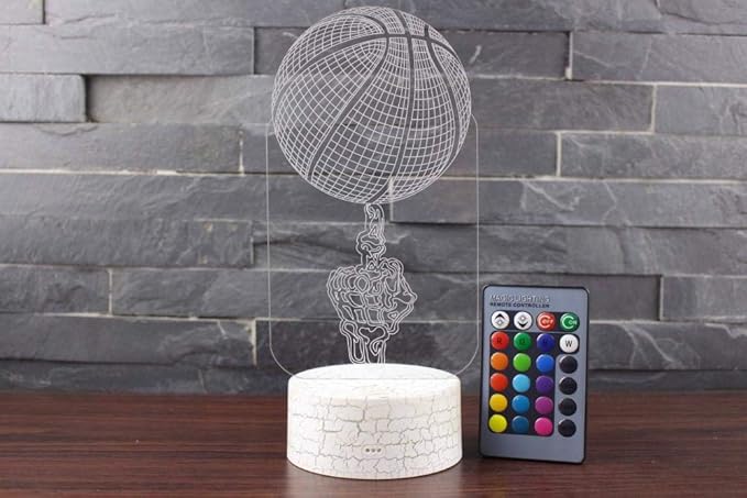 3D Ilusión Lámpara Luz Nocturna Baloncesto De La Yema Del Dedo ...