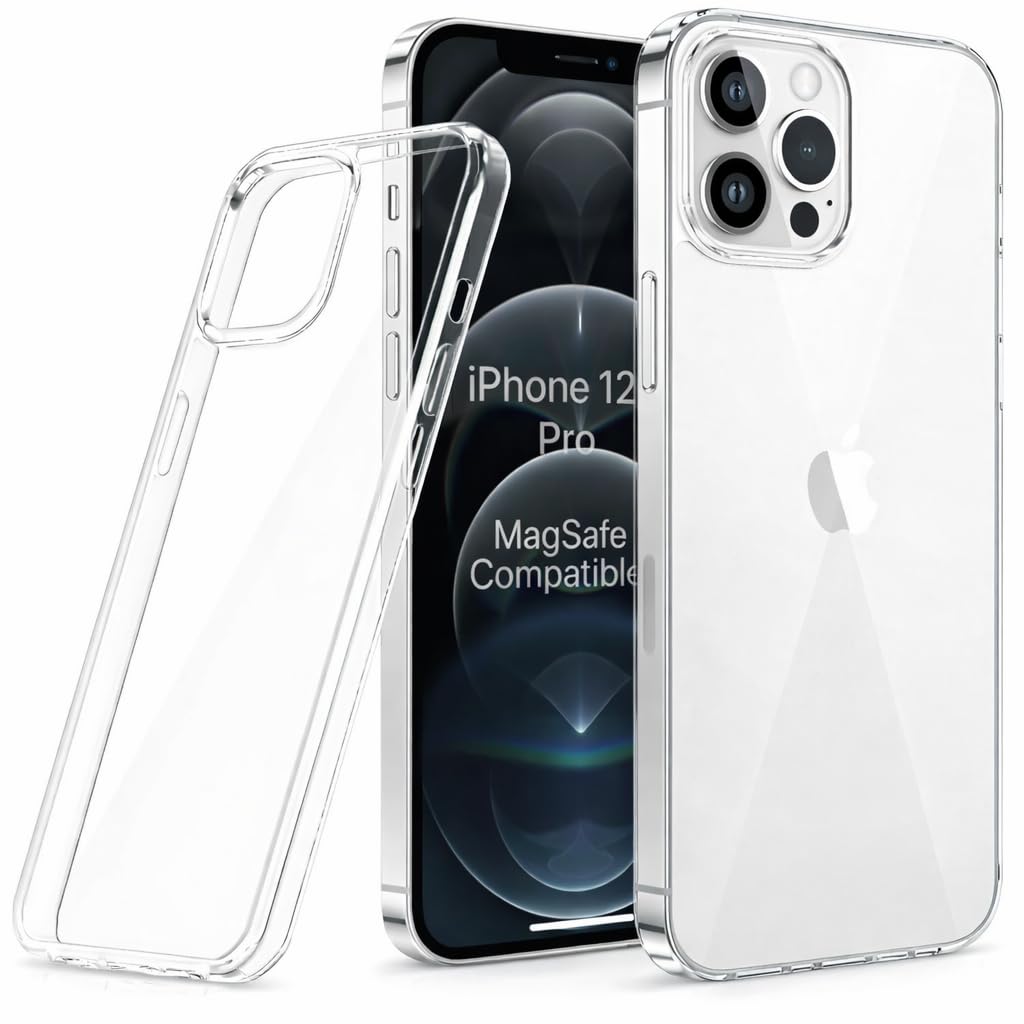 DN-Technology For iPhone 12/12 Pro Case Clear Gel Silicone [Shockproof] Soft TPU Thin Protective Back Cover Phone Cover for iPhone 12/12 Pro 6.1 inch