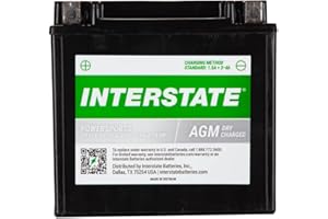 Interstate Batteries YTX14-BS 12V 12Ah Powersports Battery 200CCA AGM Rechargeable Replacement for Motorcycles, ATVs, UTVs, Scooters, Snowmobiles (CITX14-BS)