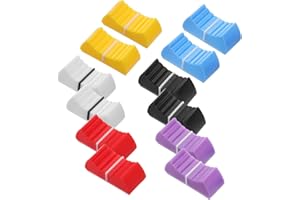 BESTonZON 12pcs Fader Knobs Replacement Plastic Pull Caps for Straight Slider Mixer and Countertop Appliance