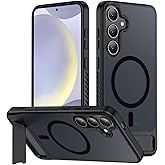 hitfine Magnetic for Samsung Galaxy S24 Case[Compatible with MagSafe][Built-in Invisible Kickstand][Military Grade Shockproof] Slim Translucent Matte Phone Case for Samsung Galaxy S24 6.2"