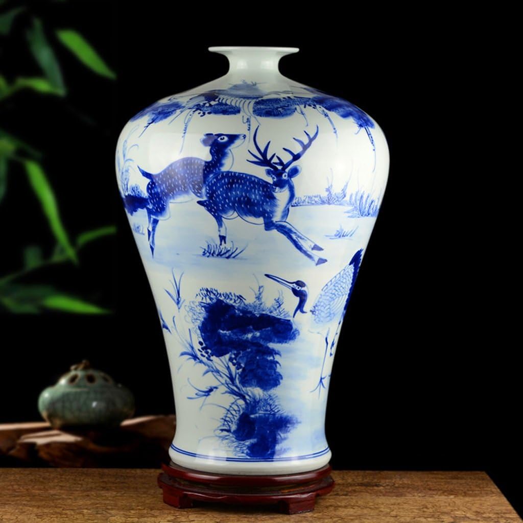 wysm Hand Painted Landscapes Blue And White Porcelain Large Vase Living Room Floor Chinese Ornaments Ornaments