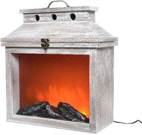 Kaemingk Laterne mit LED Effekt Feuer und Brace 18x43x52cm ...