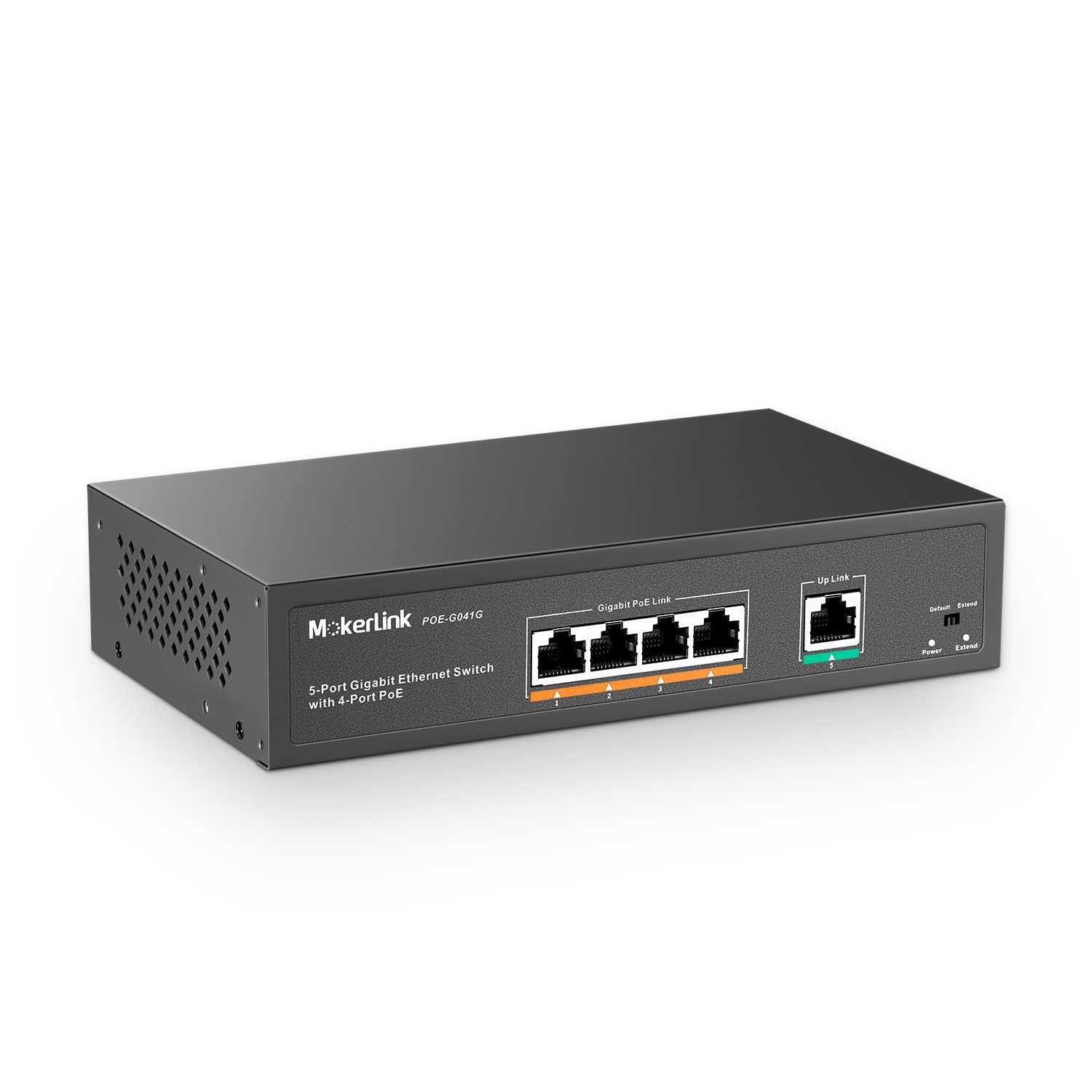 MokerLink 5 Port Gigabit POE Switch, with 4 Ports POE+ 1000Mbps, 78W IEEE802.3af/at, Unmanaged Plug and Play, Sturdy Metal Fanless