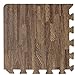 Sorbus Foam Interlocking Floor Mats - Each Tile 1 Sq Ft, 3/8-Inch Thick Puzzle Wood Tiles with Borders - for Home Office Playroom Basement (16 Tiles 16 Sq Ft, Wood Grain - Dark)