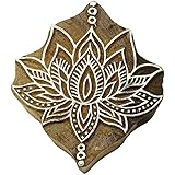 Wooden Textile Stamps Indian Lotus Decorative Border Painting Stamp PB2803A by Knitwit