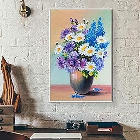Floating Framed Canvas Wall Art for Living Room, Bedroom Vintage Vase Canvas Prints for Home Decoration Ready to Hang - 16x24 inches