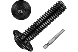 Etauwe 25-Piece M6-1.0 x 20mm Flange Button Head Screws - Black 304 Stainless Steel Socket Head Screws, Allen Hex Drive & Bit Included, Full Thread Machine Bolts