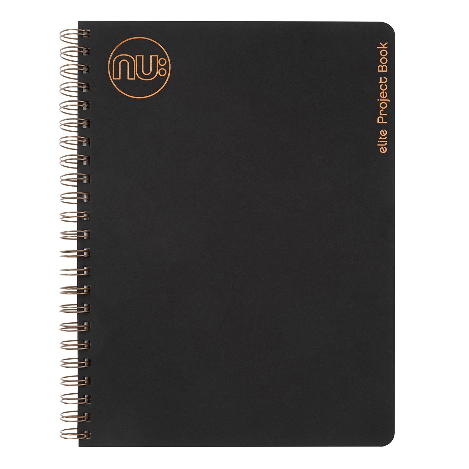 NU A4 Black Wirebound Project Book | 160 Pages, Ruled, Cream Paper | Stationary Notebook | Recycled & FSC-Certified | Stylish & Durable | Kraft Range