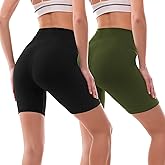 Ipletix 2 Pack Biker Shorts Women, 6" High Waisted Yoga Running Workout Spandex Shorts
