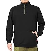 BOCOMAL FR Hoodies Lightweight Sweat Non-Fleece Mock Neck 1/4 Quarter Zipper Water/Stain Repellent Fire Resistant Sweatshirts
