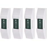 uxcell Push to Exit Button Release Switch Door Access Control System PC Panel 76mmx23mm 12V 3A White 4 Pcs