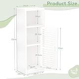 Dripex 3 Tier Bathroom Floor Cabinet White Storage with Door 80x22x25cm view 2