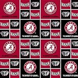 Cotton University of Alabama Crimson Tide College Team Sports Cotton Fabric Print By the Yard