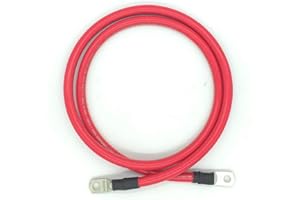 End Game 2 AWG Gauge Marine Grade Battery Cables, Made in USA, Fully Assembled with Heavy Duty Tinned Lugs, 1ft-15ft Lengths Available (Single Red, 6ft - 5/16")