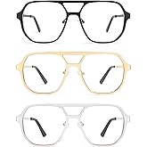 AMOMOMA Retro Aviator Reading Glasses for Women Men, Blue Light Blocking Womens Computer Readers Retro Metal Frame AM6170US