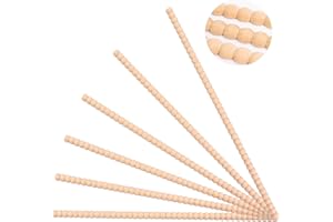 Hamminy Beaded Wood Trim Molding Decorative Half Wooden Bobbin Trim 15.7 Inch Unfinished 3D Decorative Molding Paintable for Home Wall Cabinet Door Window Bookshelf DIY Decoration (11mm, 6 Pcs)