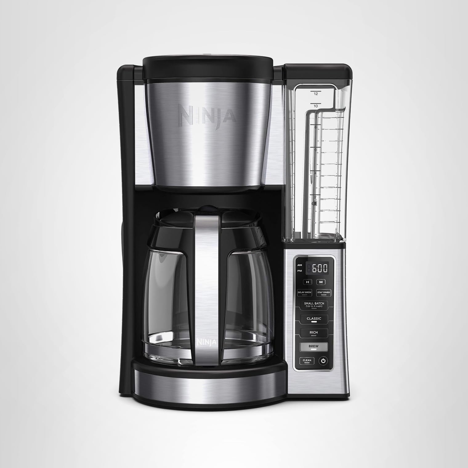 Ninja 12-Cup Programmable Coffee Brewer, 2 Brew Styles, Adjustable Warm Plate, 60oz Water Reservoir, Delay Brew - Black/Stainless Steel
