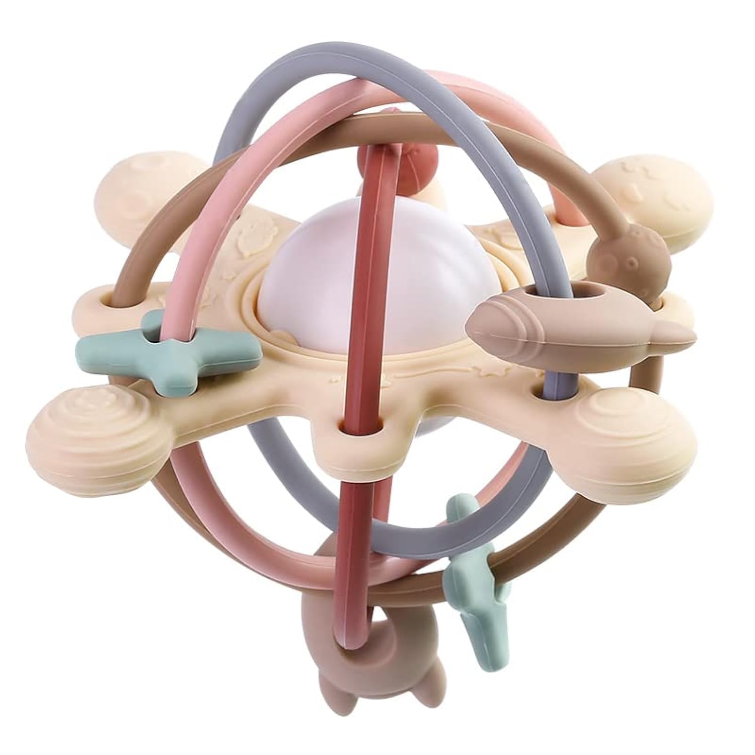 Baby Teething Toys, BPA Free Silicone Soft Teether Sensory Colorful Ball, Easy to Hold for 3-12 Months Babies