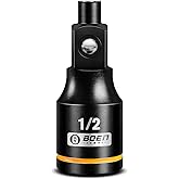 boen Magnetic Socket Extension, 1/2" Drive Magnetic Socket Adapters for Keep Bolts, CR-MO Steel Extension Bars with Magnetic Tips