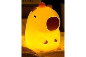 Amaredom Capybara Night Light, Cute Capybara Lamp, Silicone Dimmable Nursery Nightlight, Rechargeable LED Bedside Lamp with 20 Minutes Timer & Tap Control Baby Girls Women Bedrooms, Living Room