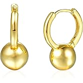 SHINYTE CATALINE 14K Gold Plated Hoop Drop Huggie Earrings for Women,Lightweight Gold Heart Shaped&Ball Drop Earrings Valentine's Day Gift for Her,Girlfriend,Wife