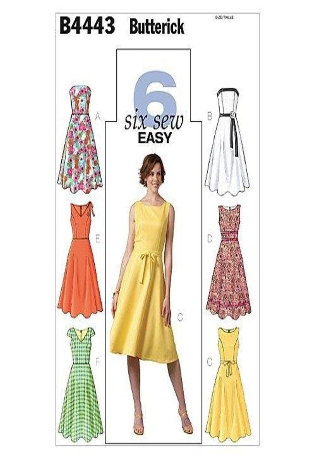 Butterick Patterns B4443 Size BB 8-10-12-14 Misses Petite Dress, Pack of 1, White