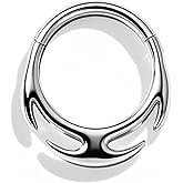 OUFER 16G Gold/Silver Septum Ring Collection, 316L Surgical Steel Nose Piercing Jewelry, Hypoallergenic, Seamless Hoop Design for Septum and Daith Piercings, Perfect for Christmas Sensitive Skin