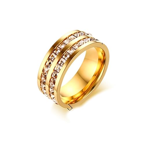SonMo Edelstahl Ring für Unisex Damenring Zirkonia Damenring Breit