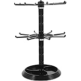 AOKWAWALIY Jewelry Stand 2 Tier Necklace Holder Black Bracelet Hanging Organizer Rotating Jewelry Earring Display Keychain Display Stand Plastic Jewelry Rack for Malls Counter Dressing Table