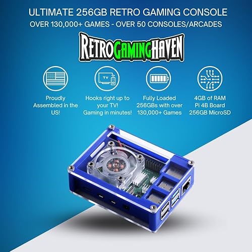 Retropie Emulation Console 130,000+ Games Raspberry Pi 4B Fully