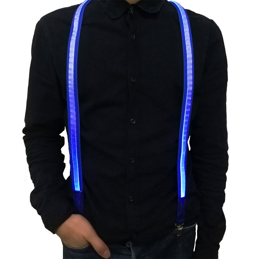 Fixinus Men\'s LED Light Up Suspenders for Party Favor, Extra Bright, One Size