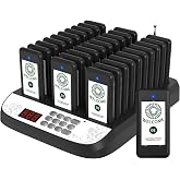 PANDAAR 911M Restaurant Pager System, Beeper Pagers for Food Truck, Fast Food Restaurant, Bar, 30 Buzzers, Black