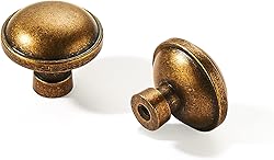 khtumeware 2 Pack 1-1/4 Inch Antique Brass Cabinet