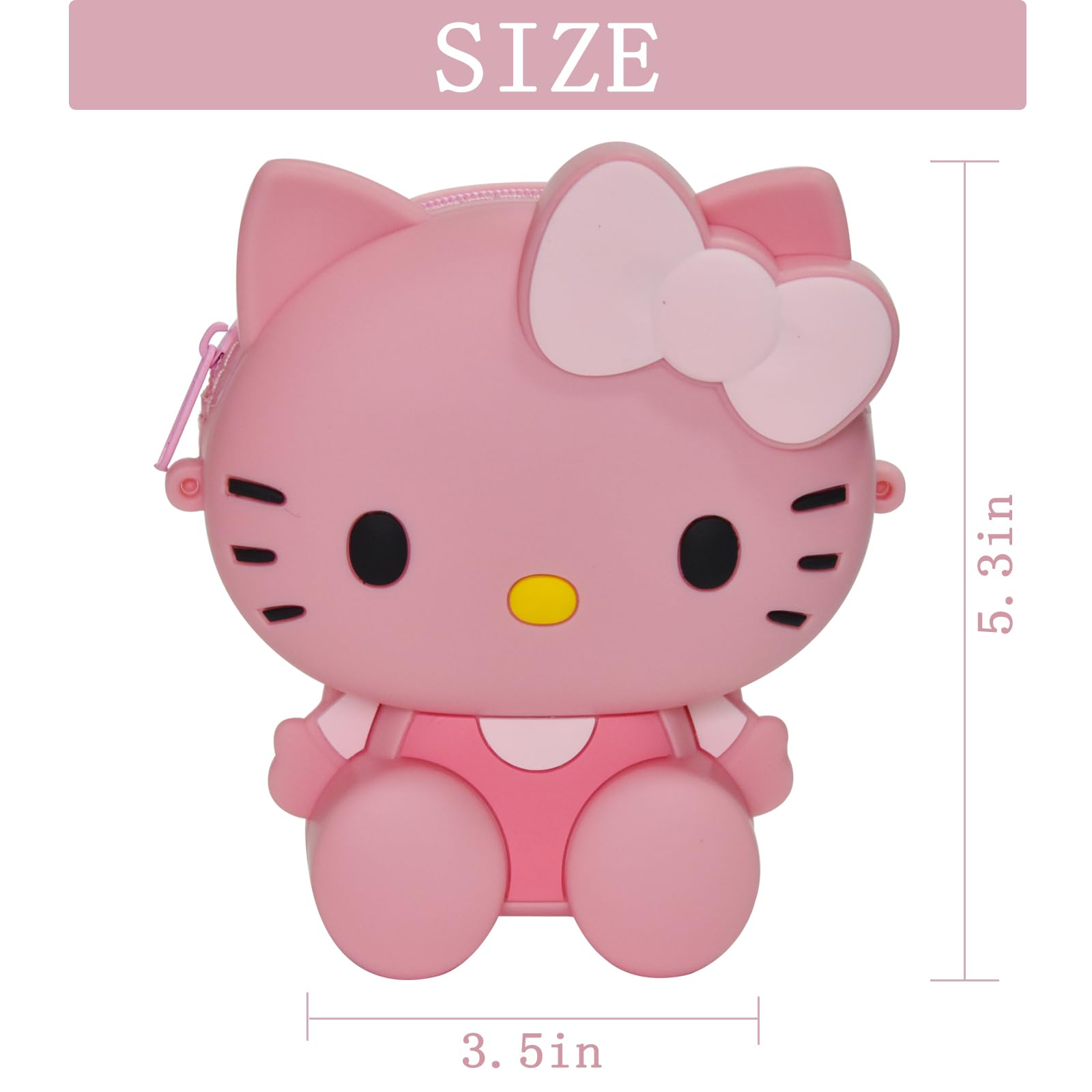 ENENSET Kitty Crossbody Bag with Adjustable Shoulder Strap, Handbag with Zipper Cute Mini Anime Kitty Coin Wallet Purse