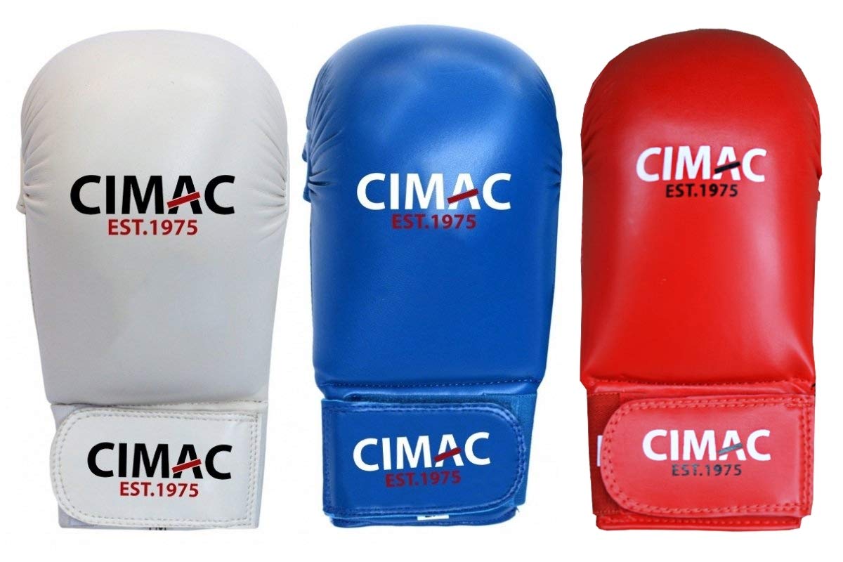 Cimac Competition Karate Mitts without Thumb - Child, Blue - Protects Your Hands During Training and Sparring, Lightweight & Durable, with Injection-Moulded Foam Padding