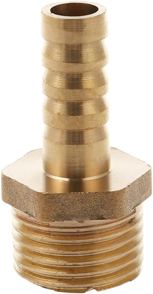 Nrpfell 3/4 inch Connector 10mm Hose Tubing Nipple Gas Brass Quick Coupling Connector Gold