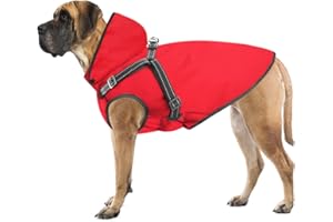 Mosucoirl Dog Raincoat Waterproof Dog Hoodie Reflective Dog Raincoat Hooded Adjustable Rain Jacket for Small Medium Large Dogs Puppies (Red, M)