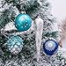 Valery Madelyn 10ct Winter Wishes Glass Christmas Ball Ornaments Silver and Blue,Themed with Tree Skirt(Not Included)