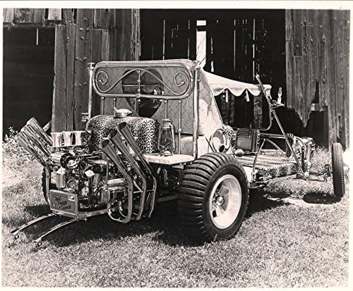 Vintage Photograph of The Bed Buggy by George Barris Rear Shot of Wheelie Bar/s Original 35 + years old - 2 Pieces