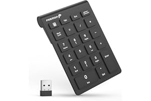 Fosmon 22 Key Numeric Keypad, Wireless USB Adapter 2.4GHz Numpad, Ten Keys Shortcut Function & Hotkey, Up to 33FT Device Dist