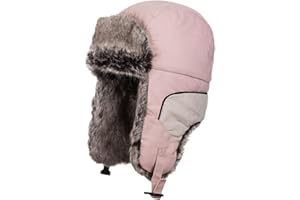 Fur Trapper Hat Men Women Warm Winter Hats with Ear Flaps,Windproof Fur Trapper Hat Bomber Hats for Motorcycle Bike