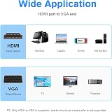 AIYEEN HDMI to VGA Adapter 1080p with 3.5mm Audio for Laptop Projector Monitor view 3