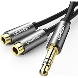 UGREEN Headphone Splitter 3.5mm Audio Stereo Y Splitter Extension Cable Male to Female Dual Headphone Jack Adapter for Earpho