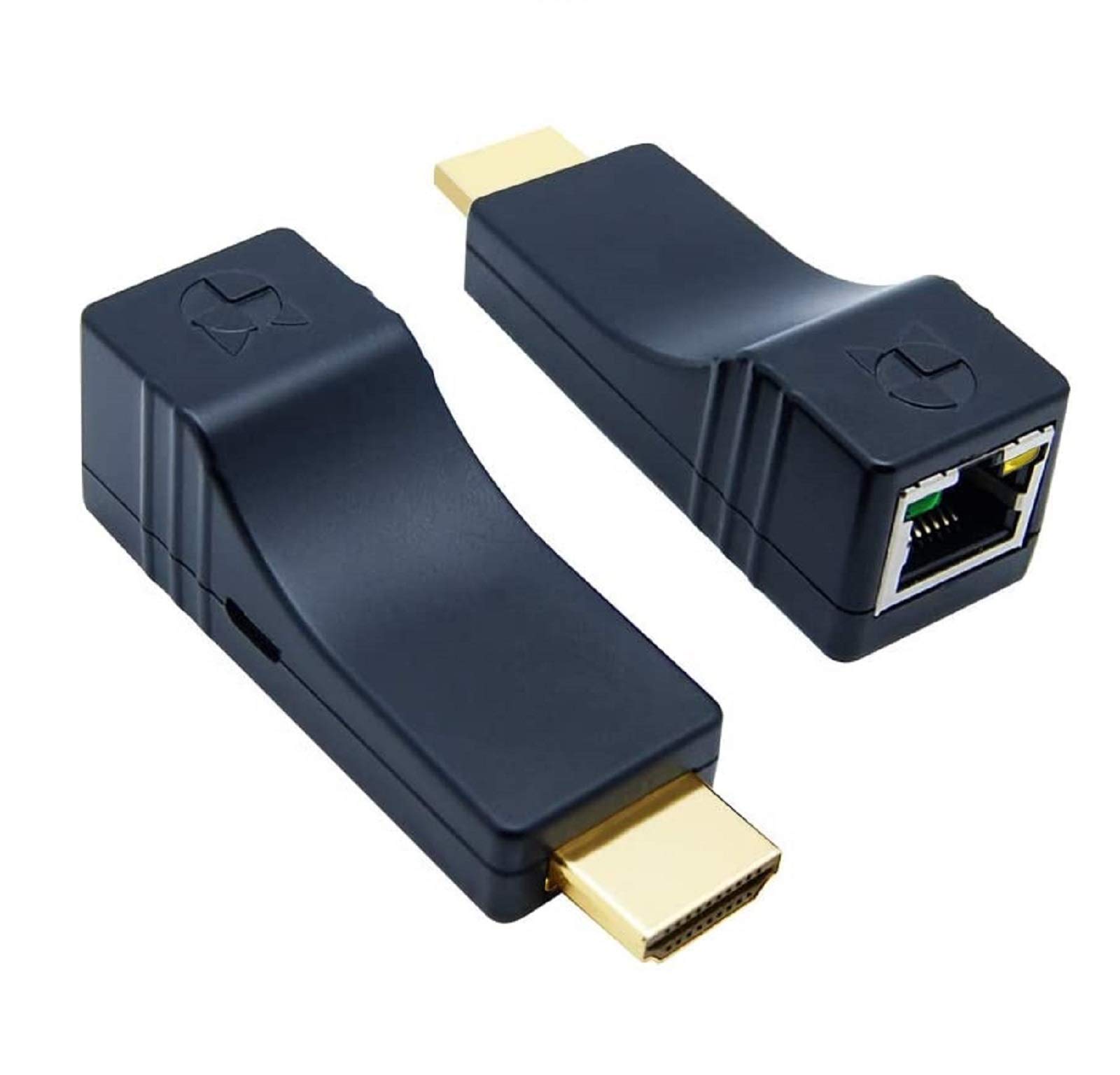 DDMALL 100 Metres HDMI Extender Over Ethernet CAT5e/CAT6 Cable, Compact Size, Full HD 1080p, No Latency, HDMI Transmitter and Receiver Kit (HE-20)