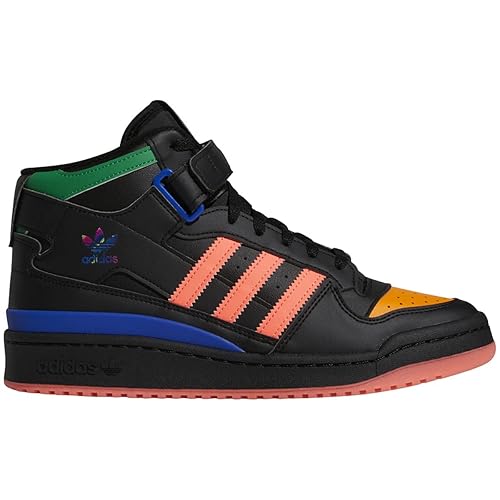 adidas Originals Men's Forum Mid Sneaker, Core Black/Bold Blue, 10