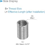 CoCud M6x1 Wire Thread Inserts 18mm 304 Stainless Steel Helical Screw Sleeves view 2